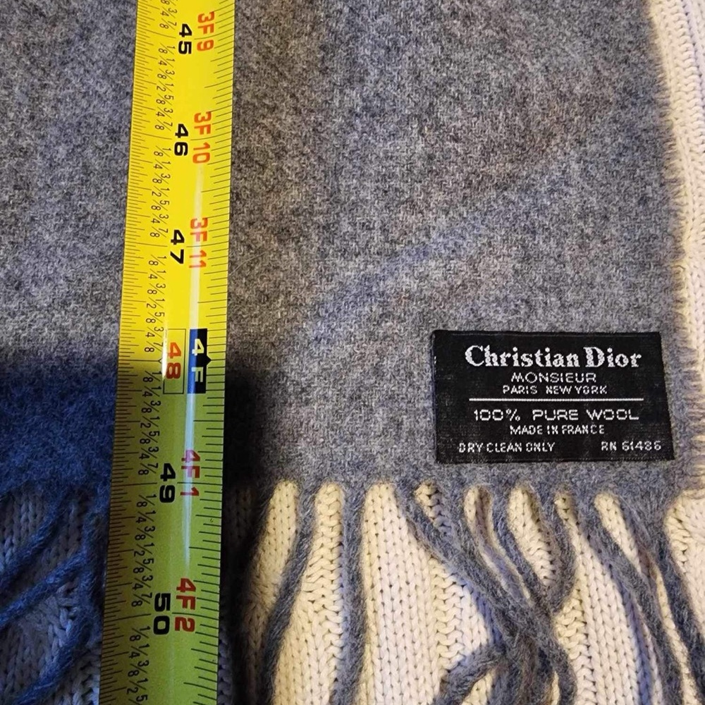 vintage Christian Dior wool Fringe scarf - Picture 3 of 4